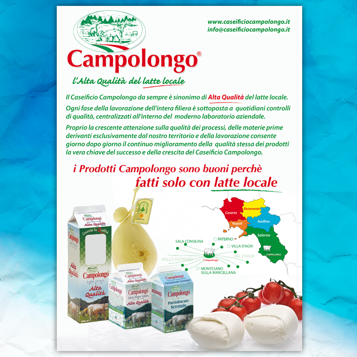 Alta Qualita Aseificio Campolongo Latte Mozzarella Light Senza Lattosio Digeribilita Campana Bufala Parzialmente Screato Studio Nouvelle Salerno Web Catalogo Prodotti Confezione Packaging Raccolta Punt