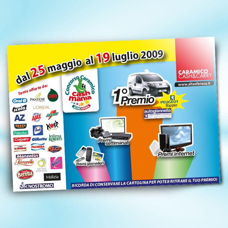 Cartolina Caramico Cash Carry Sidis Salerno Studio Nouvelle Concorsi Card Circuito Fidelity Carta Catalogo Premi Raccolta Punti Promotion Store