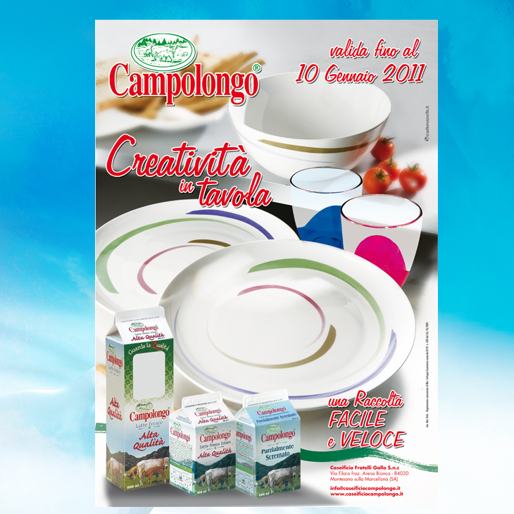 RaccoltaPuntiCaseificio Campolongo Latte Mozzarella Light Senza Lattosio Digeribilita Campana Bufala Parzialmente Screato Studio Nouvelle Salerno Web Catalogo Prodotti Confezione Packaging Raccolta Punti