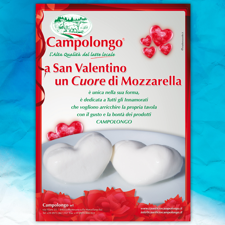 San Valentino Aseificio Campolongo Latte Mozzarella Light Senza Lattosio Digeribilita Campana Bufala Parzialmente Screato Studio Nouvelle Salerno Web Catalogo Prodotti Confezione Packaging Raccolta Punt